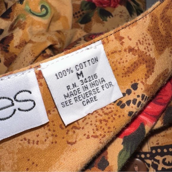 Vtg Phases Women’s House Patio Dress Size Med Cheetah Rose Print 100% Cotton - Picture 12 of 14